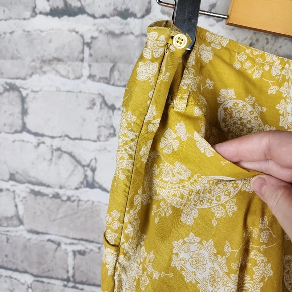 Vintage Yellow Gold Skater Mini Skirt Smocked Casual - Picture 9 of 14